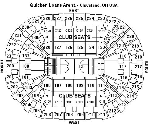 Cleveland Cavs Stadium Seating Chart